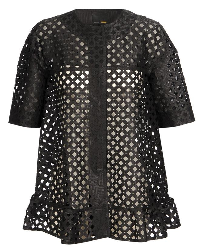 Browns fashion & designer clothes & clothing | FENDI | Laser cut cotton-silk lattice jacket